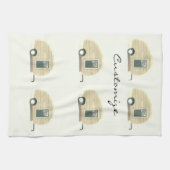 カスタマイズレトロのヴィンテージの涙のキャンピングカー キッチンタオル (横)