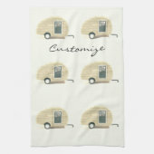 カスタマイズレトロのヴィンテージの涙のキャンピングカー キッチンタオル (縦)