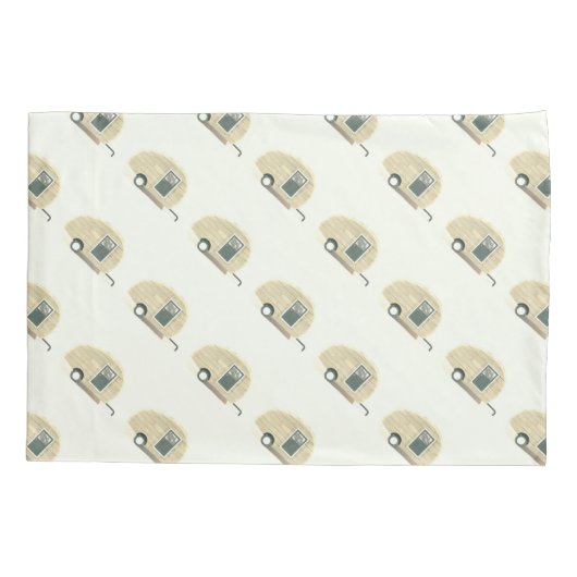 カスタマイズレトロのヴィンテージの涙のキャンピングカー 枕カバー (裏面)