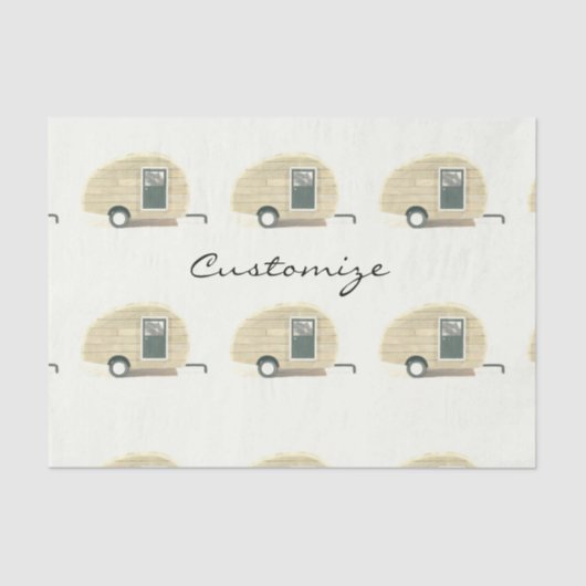 カスタマイズレトロのヴィンテージの涙のキャンピングカー 薄葉紙 (正面)