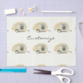 カスタマイズレトロのヴィンテージの涙のキャンピングカー 薄葉紙 (クラフト)