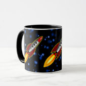 カスタマイズレトロロケット- マグカップ (正面左)