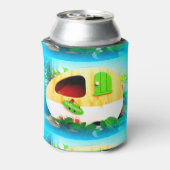 カスタマイズレトロヴィンテージキャンパーブルー 缶クーラー (缶裏面)