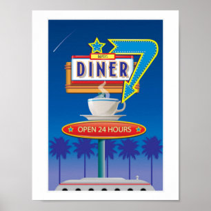 カスタマイズレトロDiner Poster - Harvey's 50s ポスター