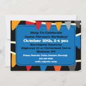 カスタマイズレースカーの誕生日の招待状 招待状 (裏面)