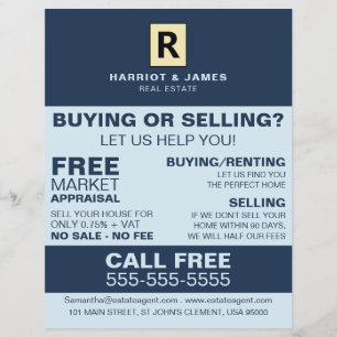 カスタマイズロゴ付きの不動産仲介業者向けのフライヤー チラシ