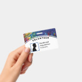 カスタマイズロゴ写真IDボランティア抽象芸術ブルー バッジ (手持ち)