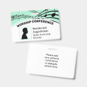 カスタマイズロゴ写真ID代表 音楽 スタッフ バッジ (正面＆裏面)