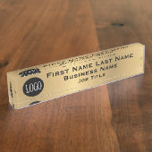 カスタマイズロゴ・デスクプレートビジネス名金ゴールド色 デスクネームプレート (側面)