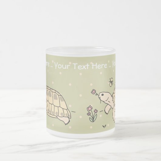 カスタマイズロシアの可能なカメのマグカップ フロストグラスマグカップ (中央)