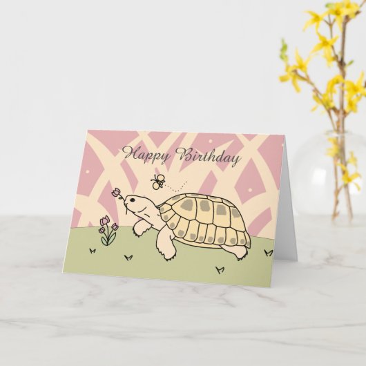 カスタマイズロシアの可能なTortoiseカード カード (黄色い花)