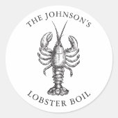 カスタマイズロブスターベークイベントホワイト ラウンドシール (正面)