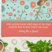 カスタマイズワイおもしろいン引用文フローラ キッチンタオル