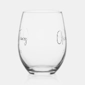 カスタマイズワイングラス結婚- Gift ステムなしワイングラス (右)
