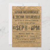 カスタマイズヴィンテージのグランジなPlaybillの披露宴だけ 招待状 (正面)