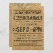 カスタマイズヴィンテージのグランジなPlaybillの披露宴だけ 招待状 (正面/裏面)