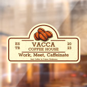 カスタマイズヴィンテージコーヒー豆ショップフロントドア ウィンドウサイン (シート2)