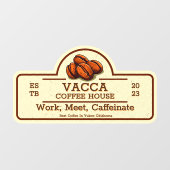 カスタマイズヴィンテージコーヒー豆ショップフロント ウィンドウサイン (シート)