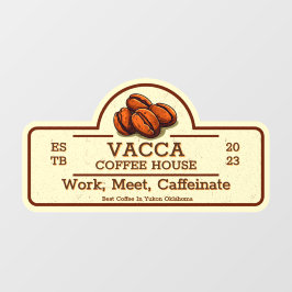 カスタマイズヴィンテージコーヒー豆ショップフロント ウィンドウサイン