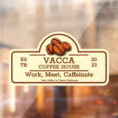 カスタマイズヴィンテージコーヒー豆ショップフロント ウィンドウサイン (シート2)