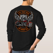 カスタマイズヴィンテージバイクルート66エンジェルウィングス Tシャツ (裏面)