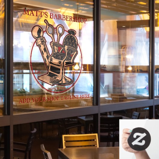 カスタマイズヴィンテージバーバーショップフロント ウィンドウサイン (レストラン窓)