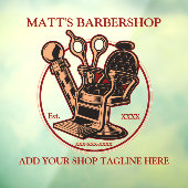 カスタマイズヴィンテージバーバーショップフロント ウィンドウサイン (シート3)