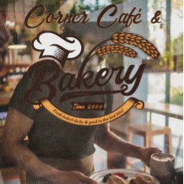 カスタマイズヴィンテージベーカリーグレインバナーアーストーン ウィンドウサイン