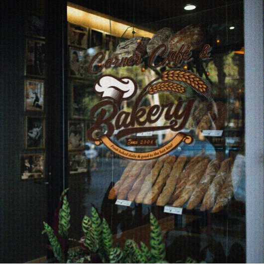 カスタマイズヴィンテージベーカリーグレインバナーアーストーン ウィンドウサイン