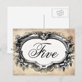 カスタマイズヴィンテージルックテーブル番号カード ポストカード (正面/裏面)