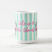 カスタマイズヴィンテージレトロ熱帯ピンクフラミンゴ コーヒーマグカップ (中央)