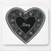 カスタマイズヴィンテージレースハート マウスパッド (正面)