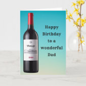 カスタマイズヴィンテージワインボトル |誕生日カード カード (黄色い花)