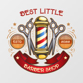 カスタマイズヴィンテージ旧ファッションド理容師ショップポール ウィンドウサイン (シート)