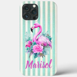 カスタマイズヴィンテージ熱帯ピンクフラミンゴ iPhone 13 PRO MAXケース