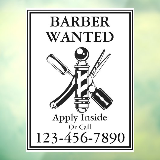 カスタマイズヴィンテージ理容師指名手配理容師ショップ ウィンドウサイン (シート3)