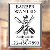 カスタマイズヴィンテージ理容師指名手配理容師ショップ ウィンドウサイン (シート2)