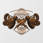 カスタマイズヴィンテージ金ゴールド入れ機店 ウィンドウサイン (シート)