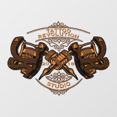 カスタマイズヴィンテージ金ゴールド入れ機店 ウィンドウサイン (シート)