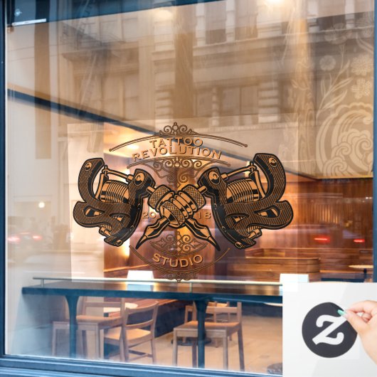 カスタマイズヴィンテージ金ゴールド入れ機店 ウィンドウサイン (カフェ窓)