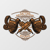 カスタマイズヴィンテージ金ゴールド入れ機店 ウィンドウサイン (シート)