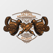 カスタマイズヴィンテージ金ゴールド入れ機店 ウィンドウサイン (シート)