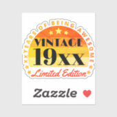 カスタマイズヴィンテージ限定版誕生日スクエア シール (シート)