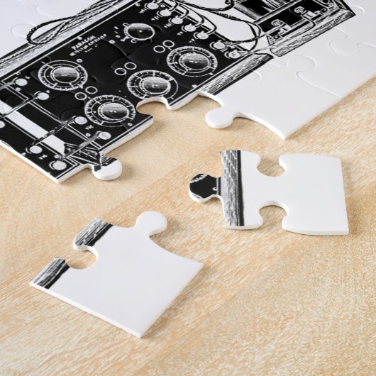 カスタマイズヴィンテージAM無線受信機 ジグソーパズル (側面)