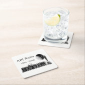 カスタマイズヴィンテージAM無線受信機 スクエアペーパーコースター (インサイチュ)