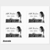 カスタマイズヴィンテージAM無線受信機 長方形シール (シート)