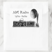 カスタマイズヴィンテージAM無線受信機 長方形シール (バッグ)