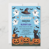 カスタマイズ不気味可能なハロウィーン誕生日パーティー 招待状 (正面)