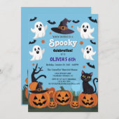 カスタマイズ不気味可能なハロウィーン誕生日パーティー 招待状 (正面/裏面)