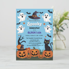 カスタマイズ不気味可能なハロウィーン誕生日パーティー 招待状